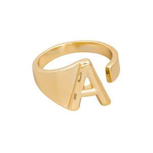 Letter A Metallic Alphabet Ring